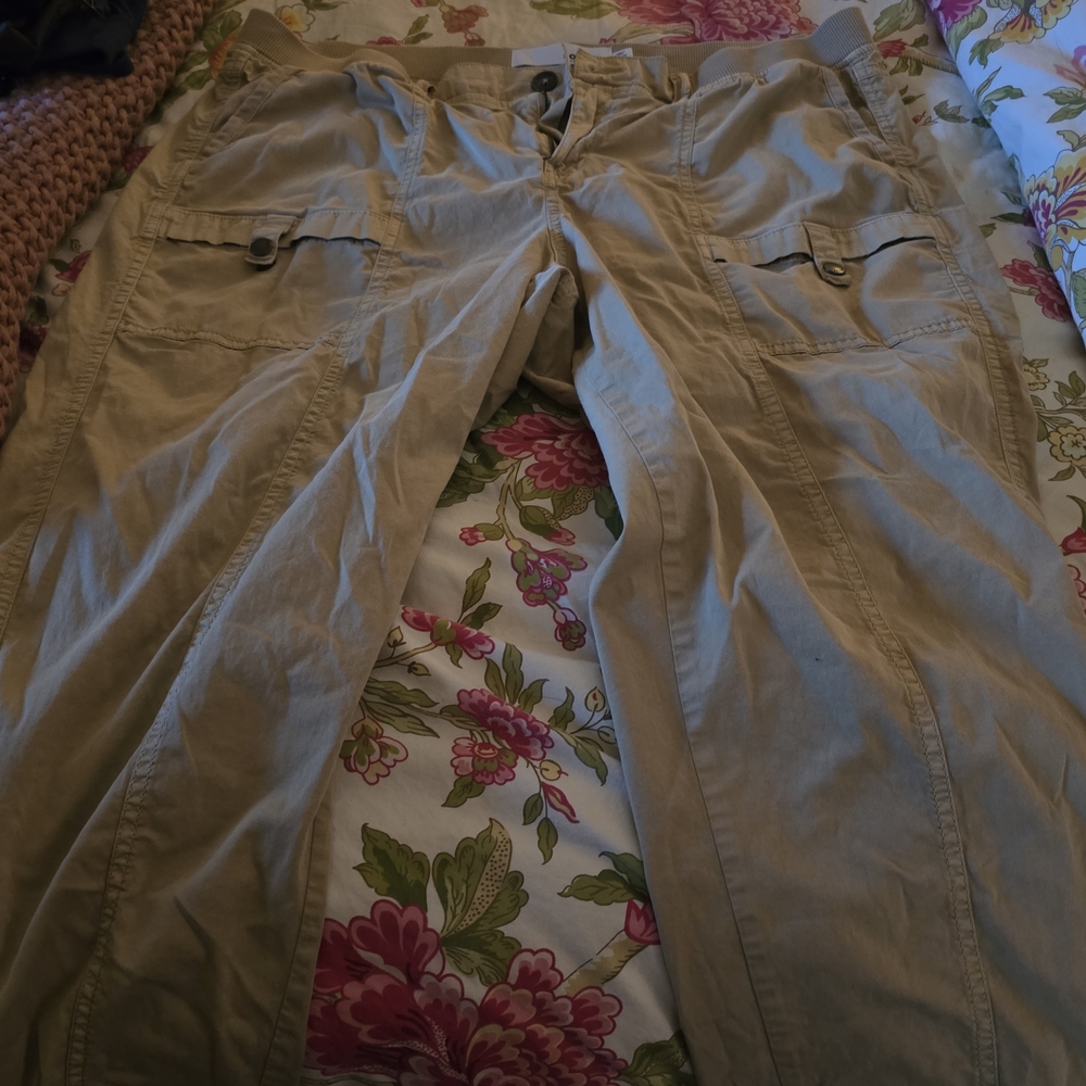 Sonoma Navy & Tan Cropped Pants LOT Of 2 - Picture 7 of 9